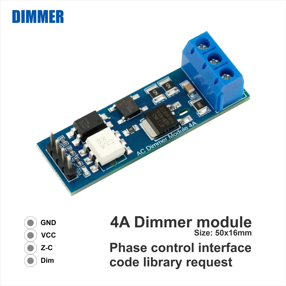 AC Dimmer Module 4A, 1 channel, 3.3V/5V logic, AC 400V-4A (Standard (phase control))