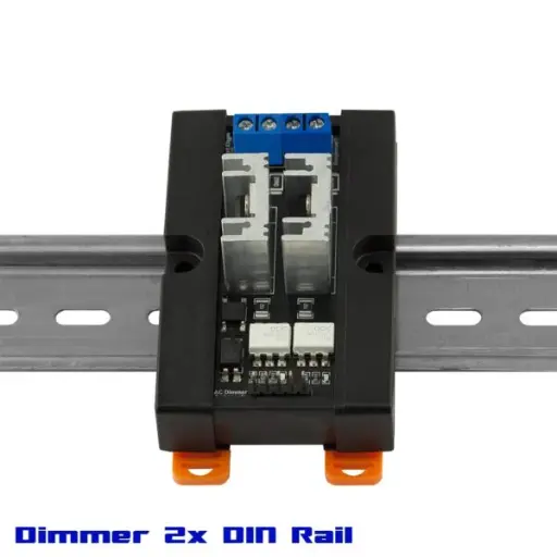 Dimmer Module DIN rail, 2 Channel, 3.3V/5V logic, 8A/600V per channel